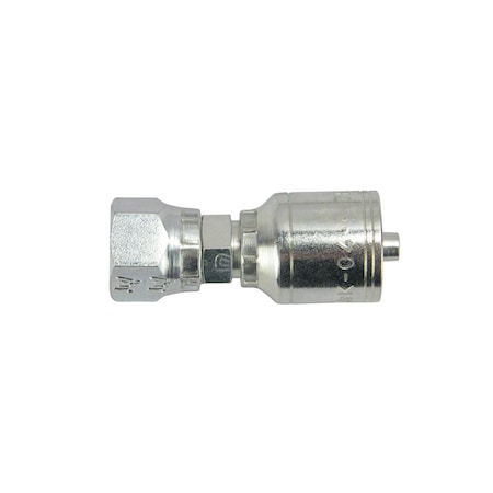 Intertraco Hydraulic Crimp Hose Fitting - SAE 37 Degree JIC F - Swivel - 1/2 ID, 3/4-16 Thread 472144
